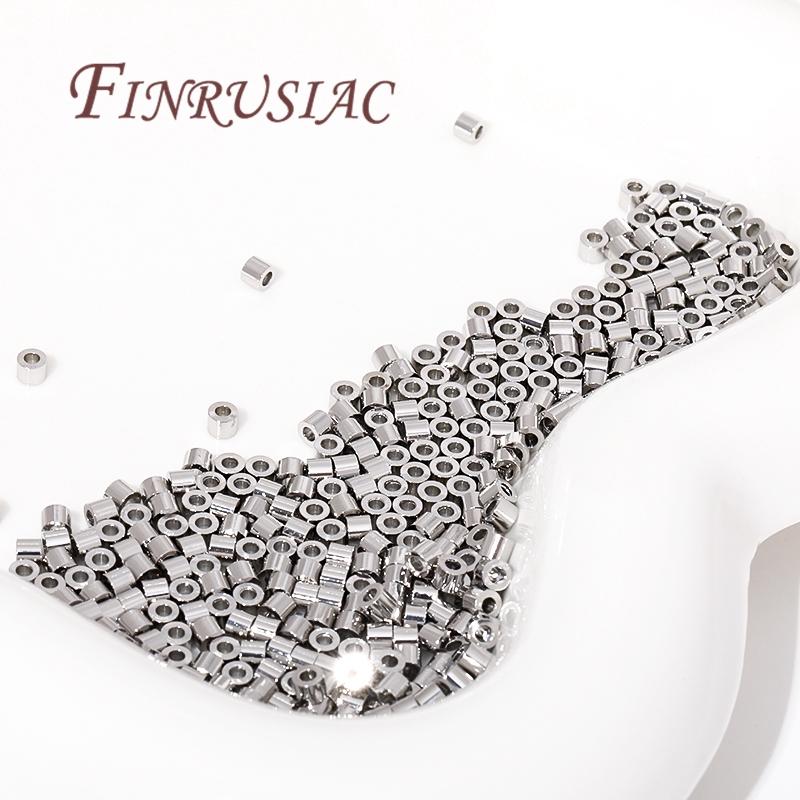 2.5*2mm Tube Beads For Jewelry 18K Gold Plated Metal Beads Separators,Bracelets Beads For DIY Beading Findings