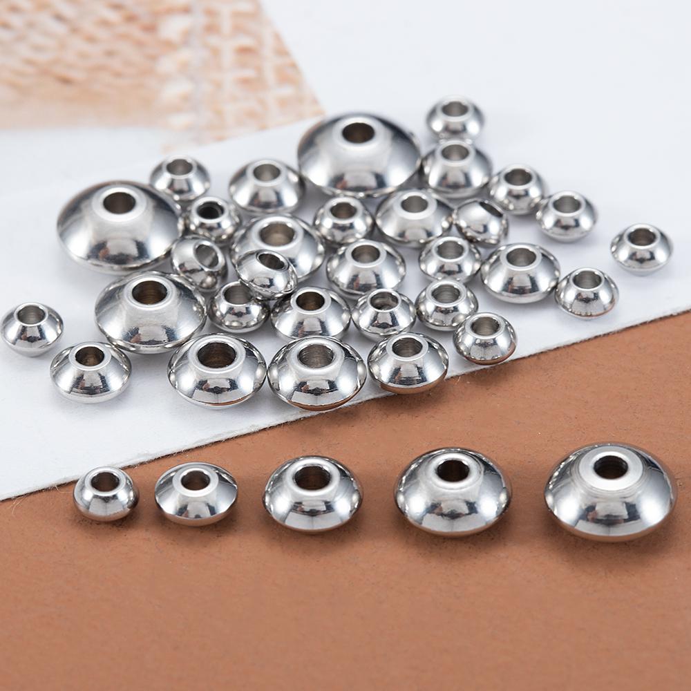 

20pcs Stainless Steel Abacus Beads Stopper Spacer Loose Beads for Necklace Bracelet Jewelry Making DIY Supplies Wholesale 4x2.5x1.6mm