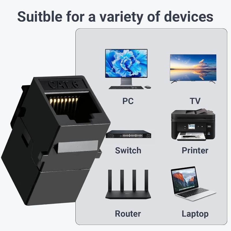 1/3/5PCS Cat6 RJ45 Keystone Coupler Network Ethernet Dual Straight Head Lan Cable Connectors Internet CAT 6 6a Extender Plug