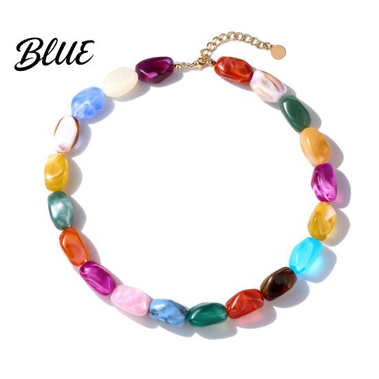 Charmanter Hals Schmuck Klobiger Bunter Perlen Choker Harz Perlen Halskette