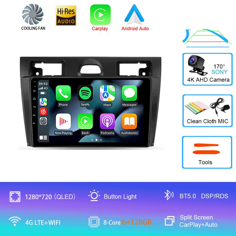 Android 14 For Ford Fiesta Mk VI 5 Mk5 2002 - 2008 Car Radio Multimedia Video Player Navigation GPS No 2din 2 din dvd