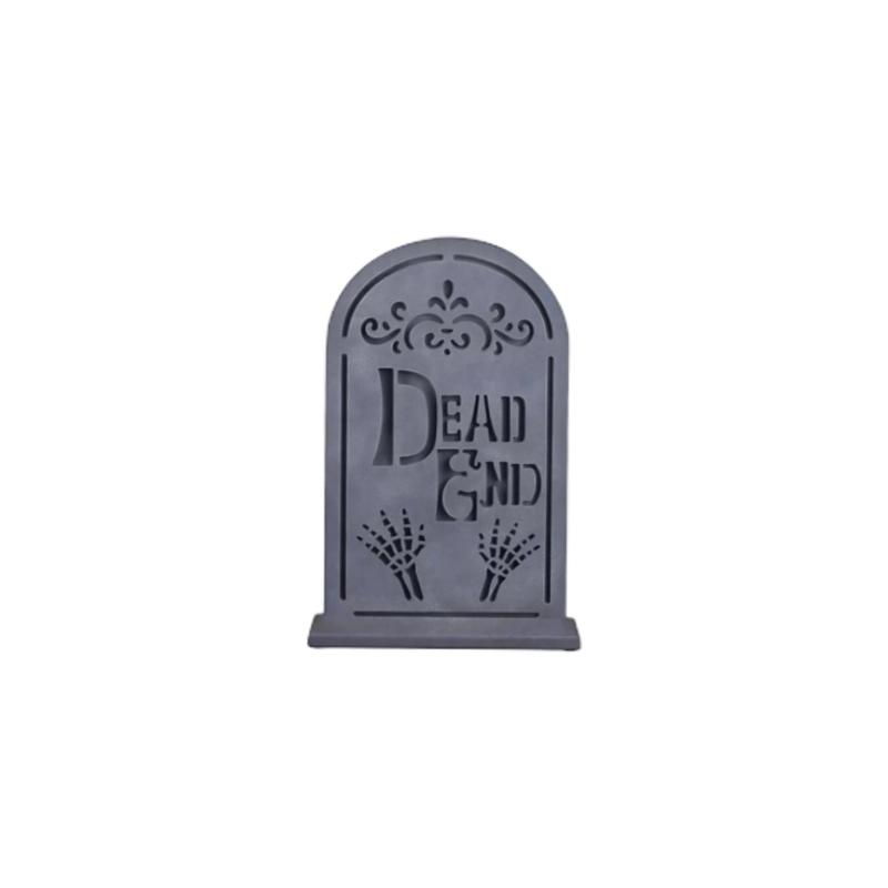 Halloween Cemetery Accent With Light Effect, PVC Grave Marker Piece for Porch Window Table Party Home Scene Display