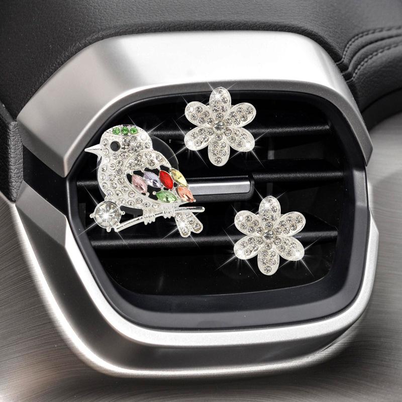 

Кристалл Алмазный Цветок Птица Автомобильный Освежитель Воздуха Вентиляционный Зажим Милый Счастливый Колибри Вентиляционные Зажимы Шикарные Автомобильные Аксессуары для Женщин