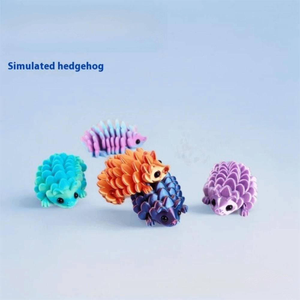 2Pcs 3D Printed Hedgehog Figurine Articulated Structure Animal Ornament Desk Decor