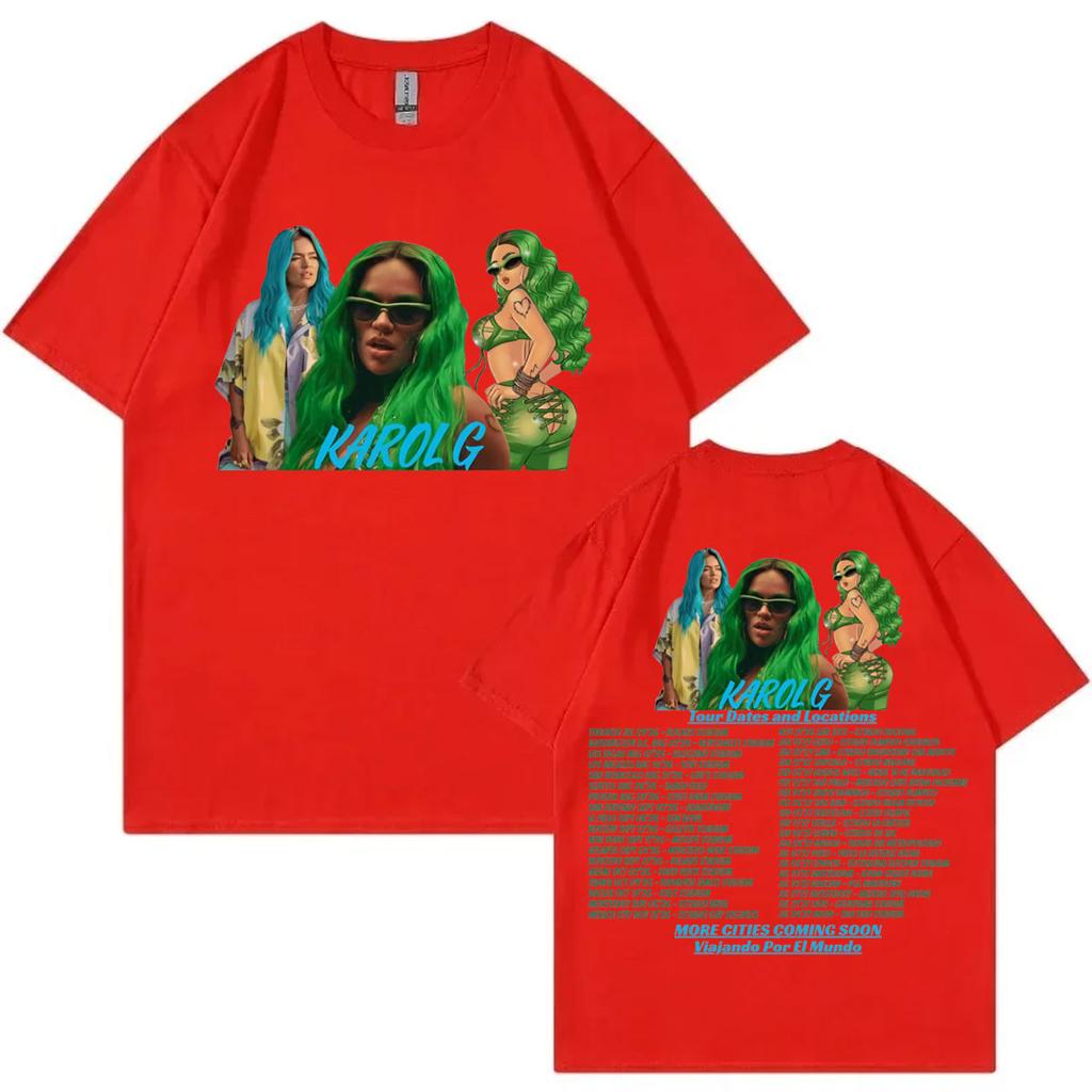 Singer Karol G Tropicoqueta Tour 2026 Tshirt High Quality Fashion Short Sleeve T Shirt Unisex Unisex Casual Loose Cotton Tshirts
