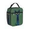 Pete the Cat  Insulated Lunch Bags Thermal Bag Reusable,Lunch Container Cool Cat Leakproof Lunch Box Tote Men Women Work  Travel