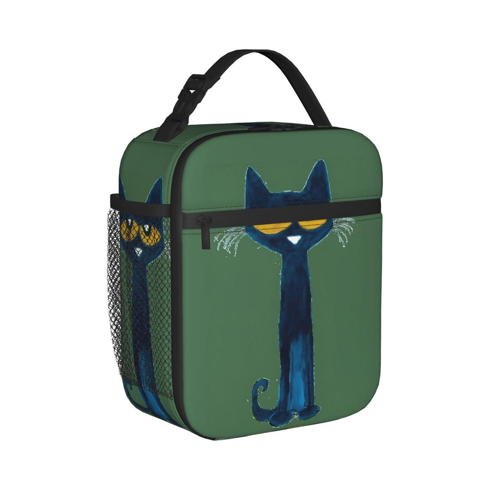 Pete the Cat  Insulated Lunch Bags Thermal Bag Reusable,Lunch Container Cool Cat Leakproof Lunch Box Tote Men Women Work  Travel