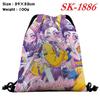 Demon Hunters Drawstring Bag Lightweight Backpack Cartoon Print Travel Fitness Clothes Storage