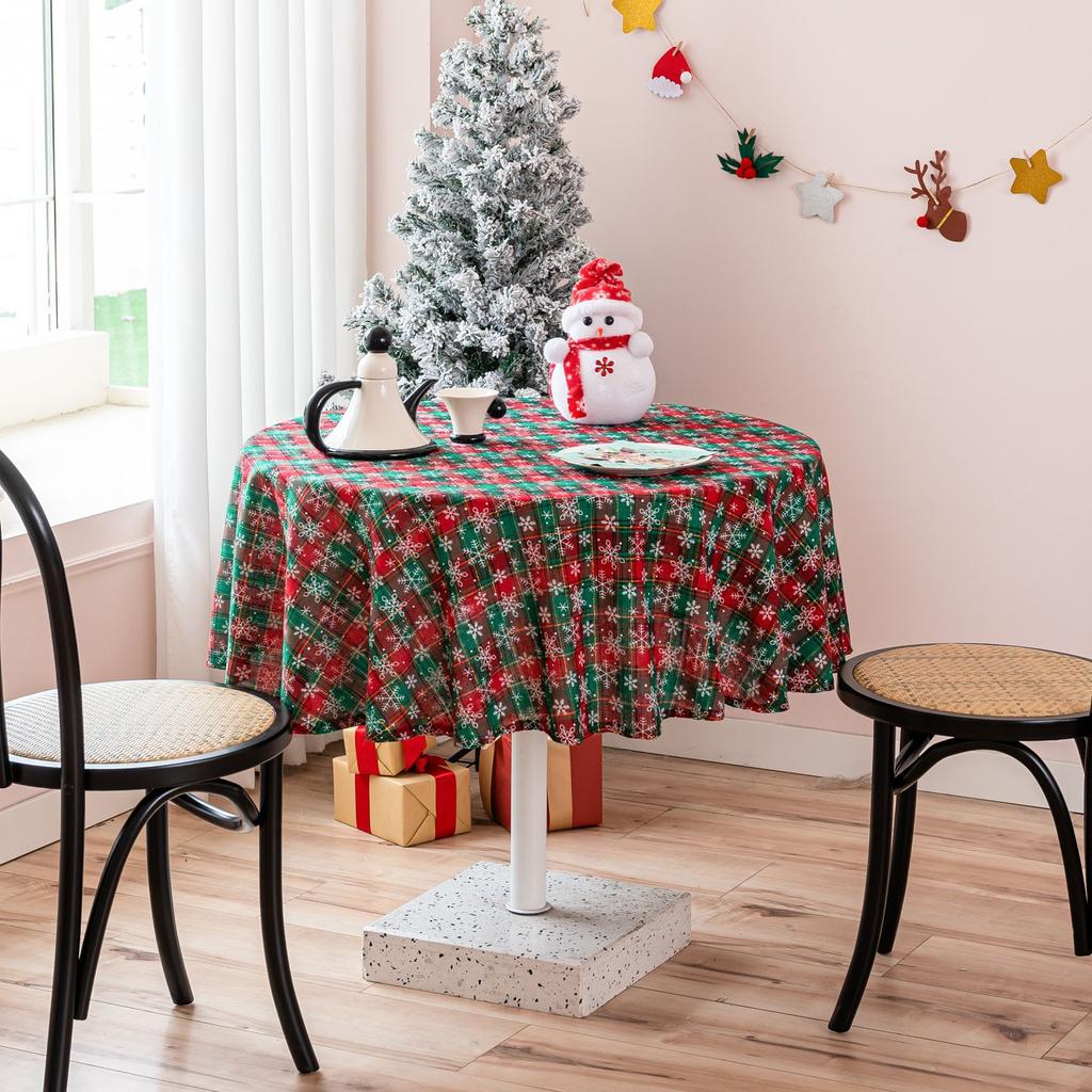Party Table Cloth Christmas Day Winter Chinese New Year Decorations Indoor Table Fabric Checked Cover Cloth