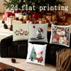 Home Decor Christmas-themed Cute Animal & Santa Pillows Pattern Cushion Cover Suitable for Sofa Bedroom Car Pillow Cover