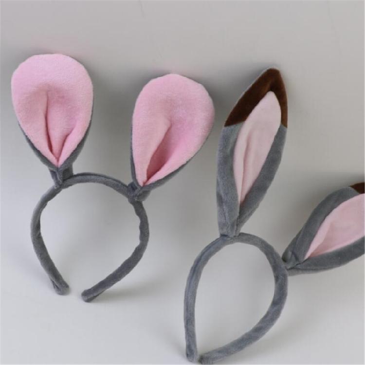 Easter Rabbit Costume Set Plush Rabbit Ears Hair Bands Rabbit Ears Headbands Bowtie Tail Set Animal Hair Hoop Set