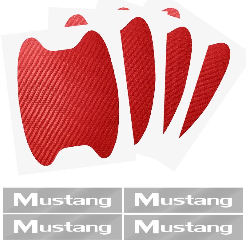 Car Door Sticker Carbon Fiber Scratches Auto Handle Protection Film For Ford Mustang Spoiler Shelby GT 350 500 Cobra E Focus 2 3 MK3 Kuga