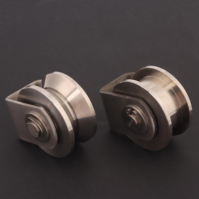 1 Piece U/V/H Shape Shower Door Pulley 201 Stainless Steel Sliding Door Roller Wheel Pulley With Bearing Furniture Accessories