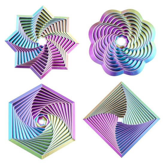 4Pcs 3D Printed Fractal Fidget Hexagon Stress Anxiety Relief Expanded Fidget Octangle Star Flower Square Sensory Toy Decompression Toy