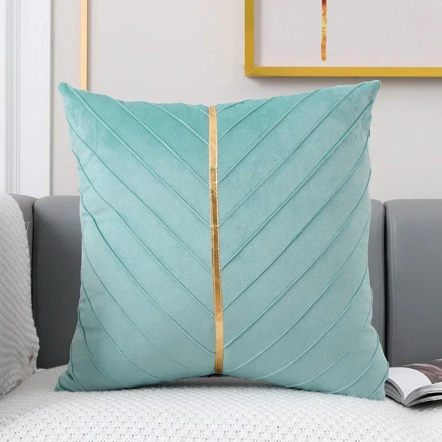 Decorative Velvet Pillow Cover Design Pleated Cushion Covers Pillowcase for Living Room Luxury High Quality Velvet Cushion Cover