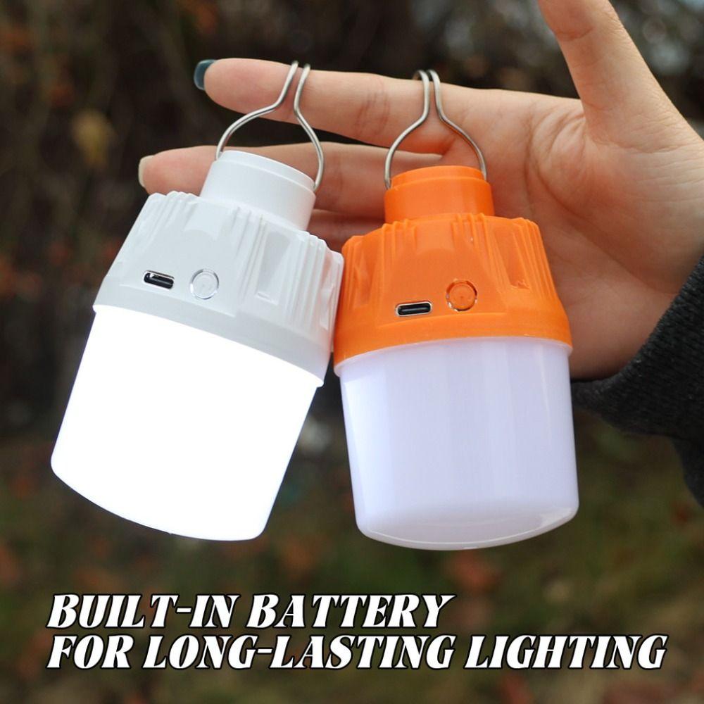 Portable with Metal Hooks Camping LED Lights USB Type-C Street Lighting Rechargeable Emergency Lamp Outdoor