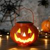 Outdoor Seasonal Home Decor Solar Pumpkin Lanterns Waterproof Halloween Light Spooky Decorative Garden Lights Hanging Orange Lantern for Yard Porch