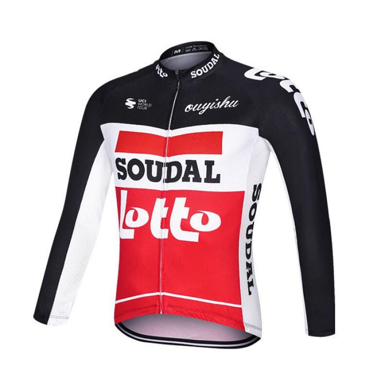 Mens Cycling Jersey Set Long Sleeve Slim Fit Mountain Road Bike Apparel Quick Dry Breathable UV Protection