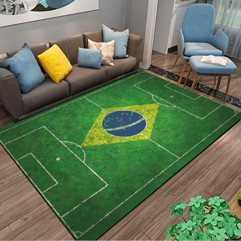 Brazil Football Field Design suitable as a non-slip mat for the living room or bedroom sofa