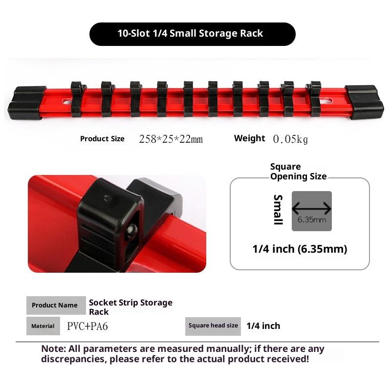 1/4" 3/8" 1/2" Socket Wrench Holder Rail Bracket Wall Holder Wrench Storage Tool Box Socket Organizer Universal Traight