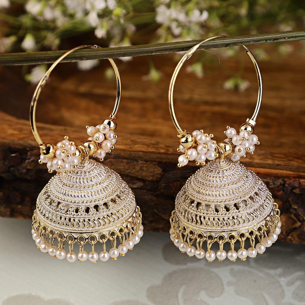 Latest Stylish Traditional Hoop Jhumki Earrings for Women & Girls