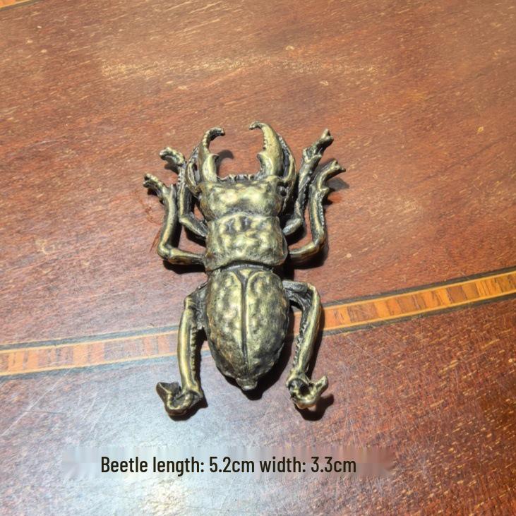 

Retro Bronze Beetle Copper Sculpture - Desktop Ornament and Tea Pet Craft