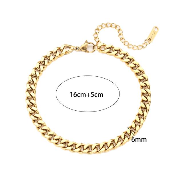2026 Trendy Miami Cuban Chain Anklets 18K Gold Plated Punk Different Width Waterproof Anklets for Women Jewelry Accessories