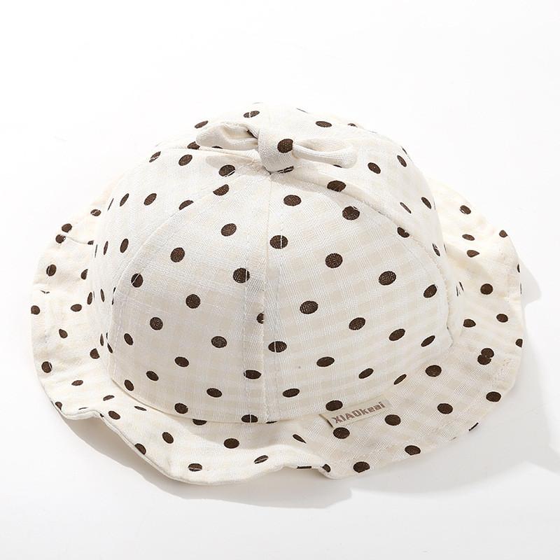 Baby Spring Summer Polka Dot Fisherman Hat With Sun Protection For Infants And Toddlers
