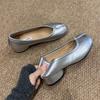 Fashion Bailamos Autumn Women Flat Shoes Shallow Soft Leather Casual Outdoor Mary Jane Shoes Fashion Split Toe Flat Heel Laofer Shoes
