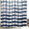 1pc Vintage Blue & White Striped Art Print Shower Curtain, Creative Personality Texture,Includes 12 Hooks,Elegant Bathroom Decor