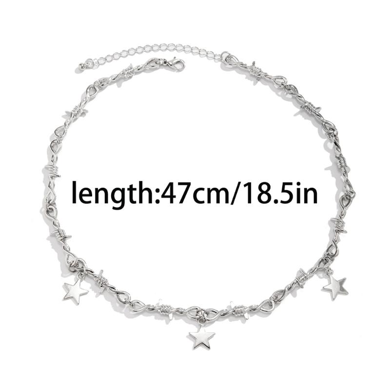 Fashion Star Pendant Necklace Temperament Collar Necklaces Clavicle Chain Choker Jewelry Punk Thorn Chain Necklace