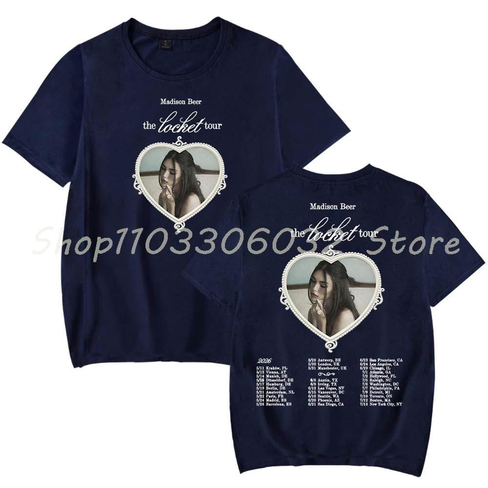 Madison Beer La Tour du Médaillon T-shirt Femme Homme Décontracté Col Rond Manches Courtes Mode T-shirt