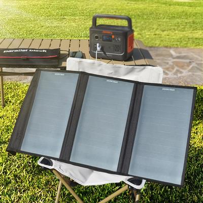 GW Solar 30W Foldable Monocrystalline PERC Solar Lightweight At Just Compact Bag Portable Solar Panel with and DC Output Ideal for Emergency Outdoor