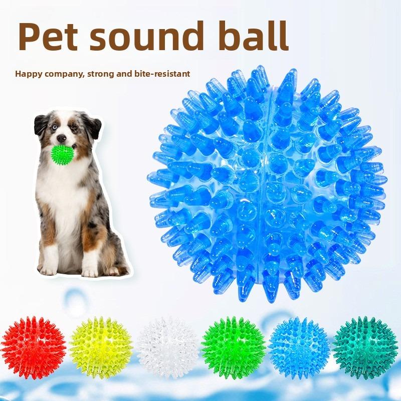 Thickened Pet Toy Sound-activated Ball for Dogs - A Round Toy with A Sound-producing Feature for Dogs To Chew and Clean Their Teeth.