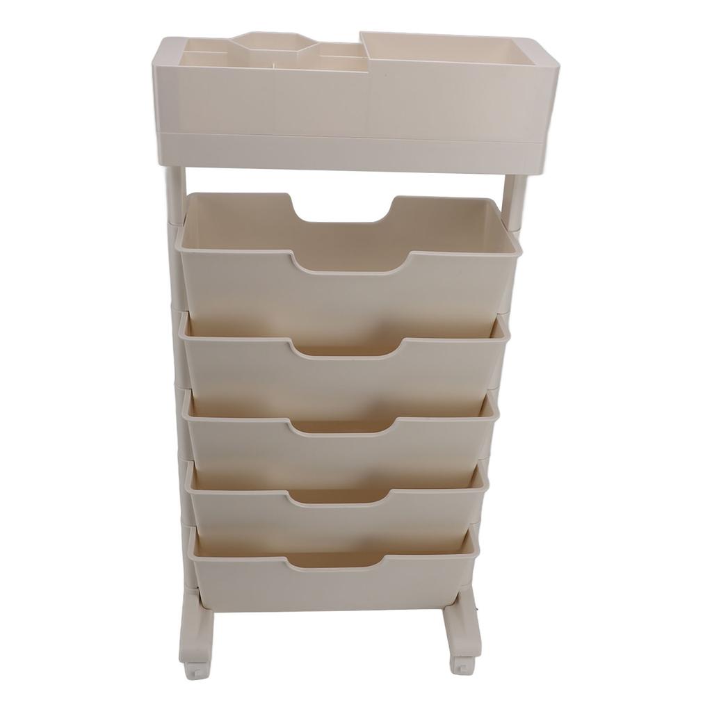 Beige White Bookshelf Plastic Bookcase Narrow Book Storage Utility Display Shelves for Living Room
