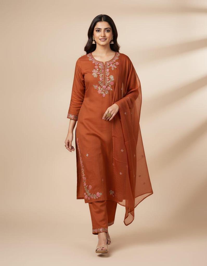 Designer-Baumwoll-Kurta-Hose-Dupatta-Set für Damen, indisches Bollywood-Top, Tunika, Kurti, Salwar-Anzug
