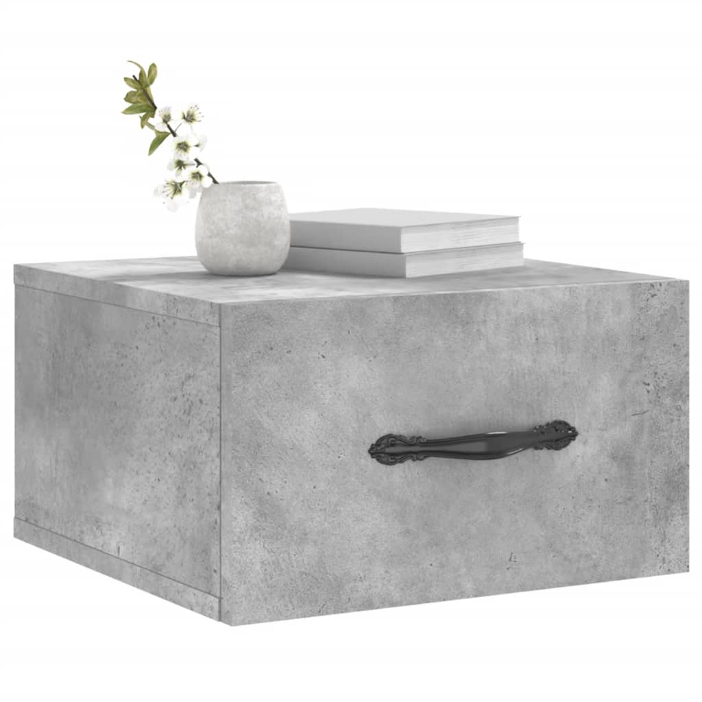 Wall Mounted Nightstand Concrete Gray 35 x 35 x 20 cm