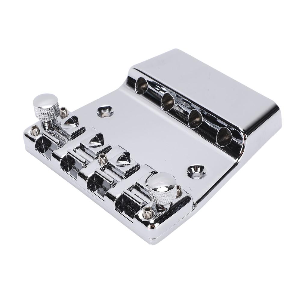 Bass Bridge Fit for Rickenbacker 4 String 18mm Adjustable Cr Plated Zinc Alloy Saddles Assembly