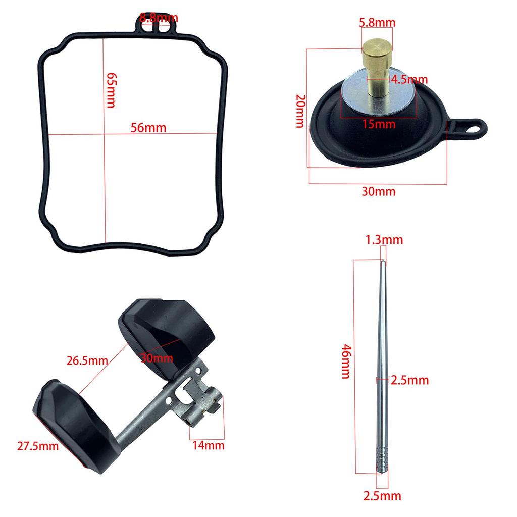 LandTank Carburetor Repair Kit for YM Drag Star XVS400 4TR / 5KP Carb with Plastic Float (Set of 2)