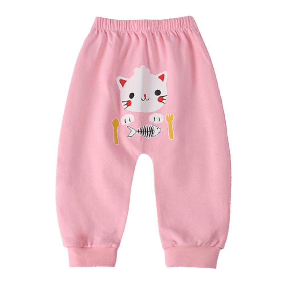 Kawaii Cartoon Printed Baby Boys Girls Long Pants High Waist Casual Harem Trousers