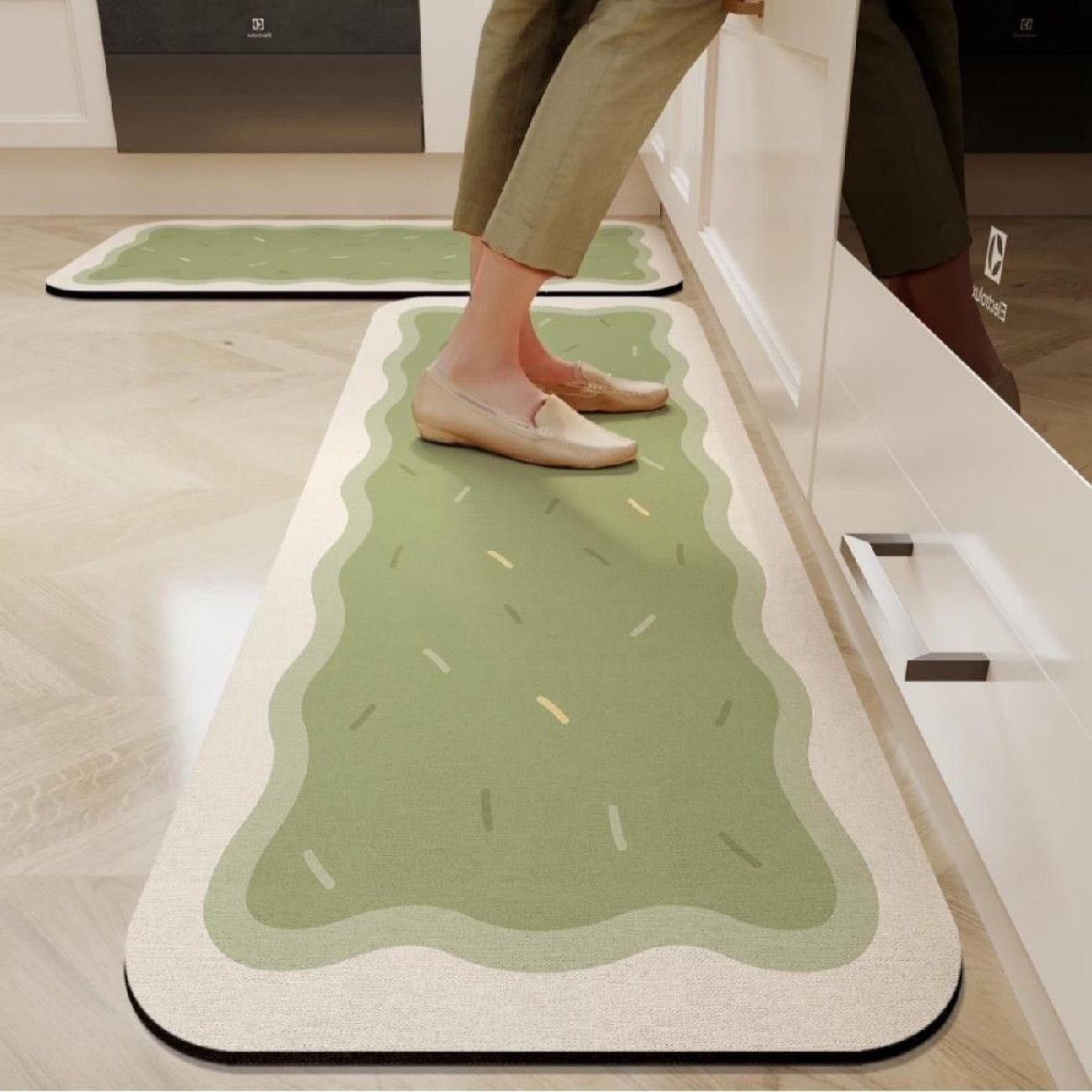 

Kitchen floor mat, dopamine water-absorbing oil-absorbing quick-drying foot mat, dirt-resistant and easy to take care of, anti-skid mat, household dia 40*60cm