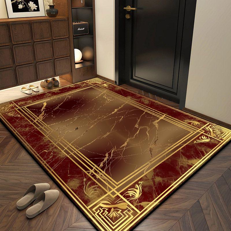 Modern Home Decoration Luxury Entrance Door Mat Gold Senior Carpet for Living Room Non-slip Soft Office Dining Room Decor Rug