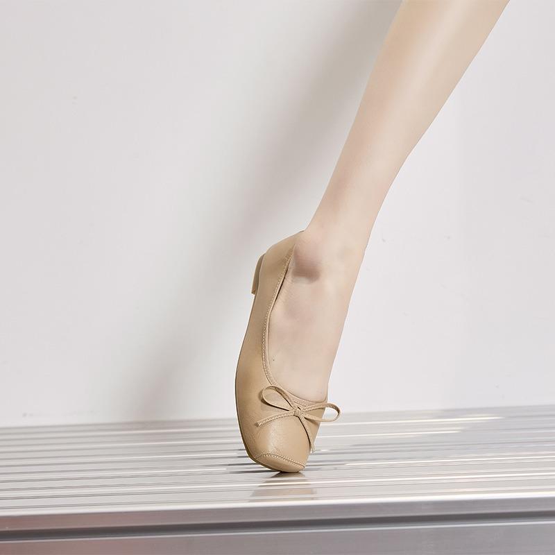 Sheepskin Soft Leather Soft Sole Leather Casual Shoes One Pedal Shallow Mouth Ballet Shoes Mary Jane Women's Shoes