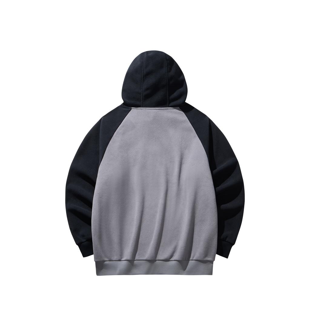 Anta Lifestyle Series Hooded Color Block Sweatshirt 2025 Winter Men Sweatshirt Steel-Gray 952548704-1
