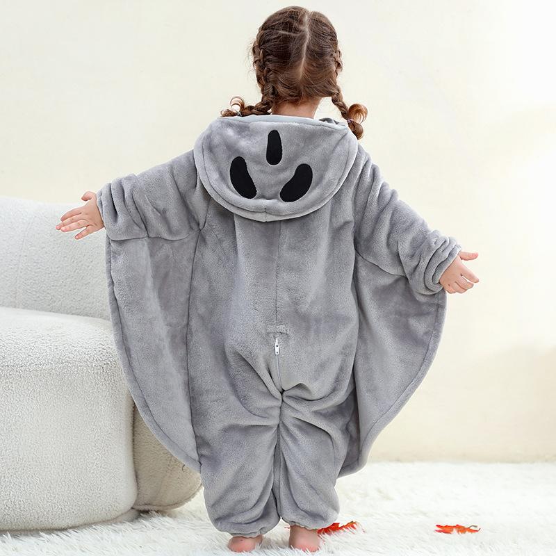 Dziecięcy kombinezon strój na Halloween piżama świąteczna polarowy strój ciepłe stroje świąteczne dla chłopców i dziewczynek przytulny świąteczny strój