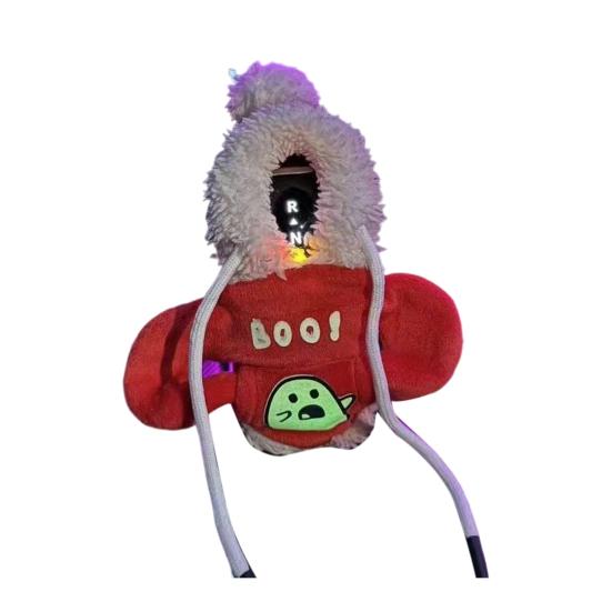 Christmas Gear Shift Hoodie Cozy Car Shift Knob Cover Gear Shift Knob Sleeve for Cars Soft Plush Gear Stick Costume for Most Vehicles