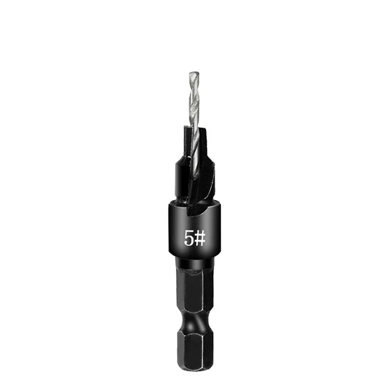 #5 #6 #8 #10 #12 Countersink Drill Bit Drill Pilot Hole Hexagonal Shank Screw Electric Drill Drilling Tool