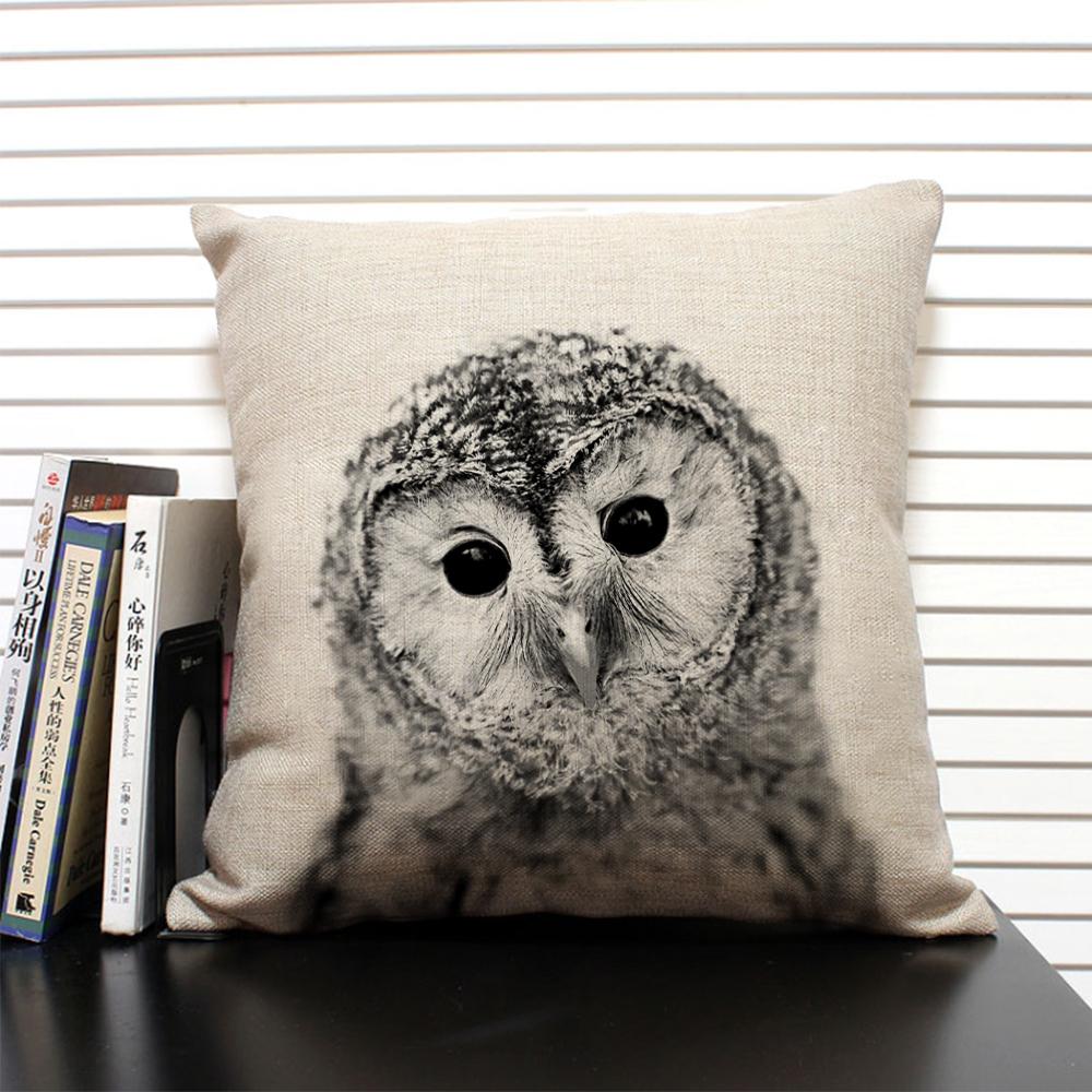 African Animal Lion Elephant Elk Decorative Pillow Cover Sofa Cushion Cover Farm Animal Portrait Linen Pillowcase 45x45cm