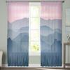Mountain Silhouette Tulle Curtains For Living Room Bedroom Voile Sheer Curtain Window Home Decor Drapes