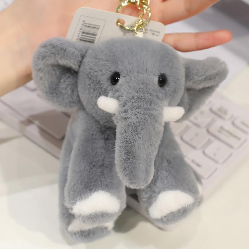 Elephant Penguin Cartoon Floral Bunny Plush Toy Keychain Bag Pendant Decor